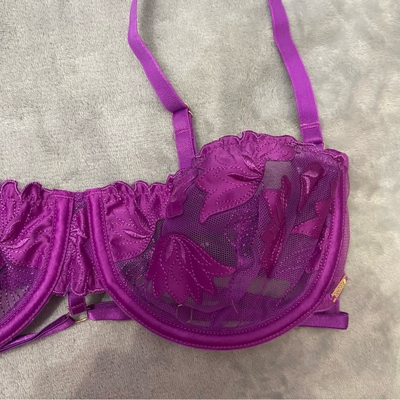 New! Bluebella Isla Floral Mesh Bra purple outright pride nwt 10831 - Picture 6 of 10